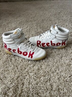 Reebok X Animals Observatory White High-Top Kids Sneakers Size Kids US 3